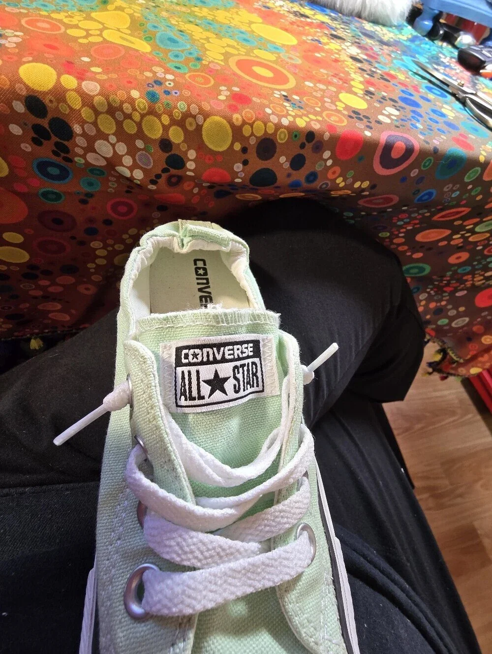 Converse All Star Women's Low Top Sneakers in Sage Green and White